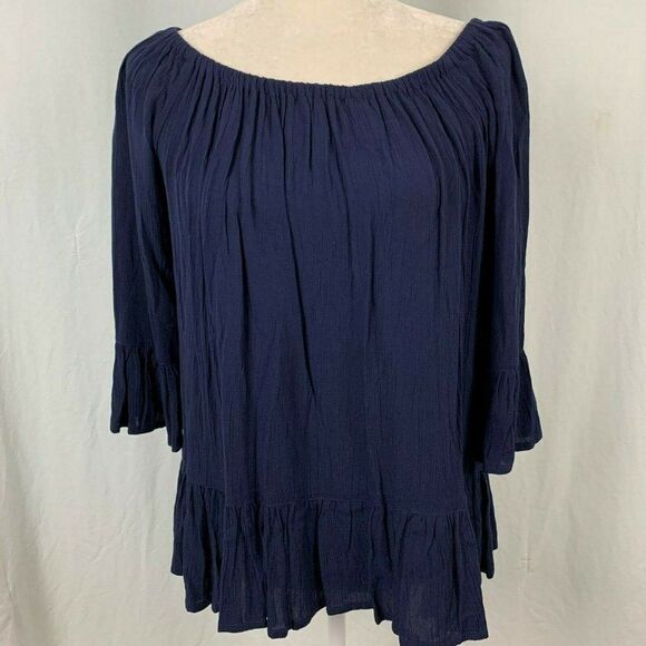 Beach Lunch Lounge Off the Shoulder Peasant Top S - Picture 2 of 5